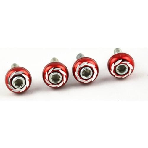 4x Thread License Plate Frame Bolts Screws For Car Truck red