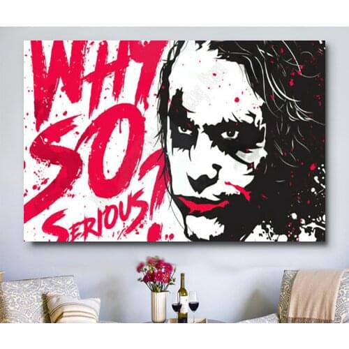 W211 Why so serious digital art Joker Silk Fabric Wall Poster Art Decor Sticker Bright