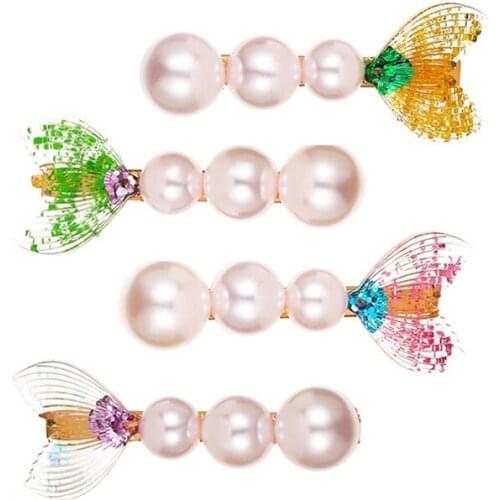Women Hair Clips Jewelry Fashion Crystal Hair Accessories For Girls Luxury Pearl Geometric Barrettes Pins Christmas Gift