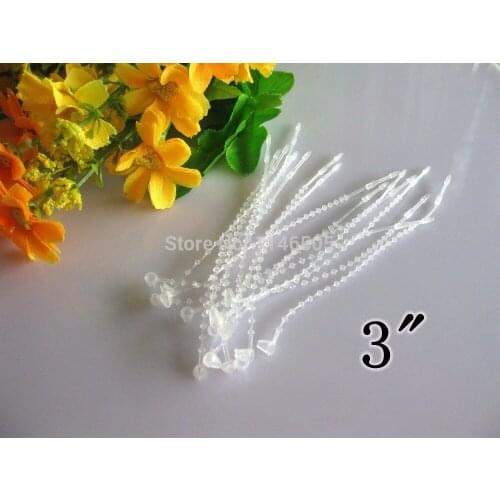 1000 pcs/lot Adjustable Security Beaded Loop Barb Fastener Transparent Plastic Tag Accessories 3 inch