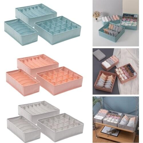 3PCS/set Underwear Socks Storage Box Compartment Foldable Underwear Drawer Organizer Divider