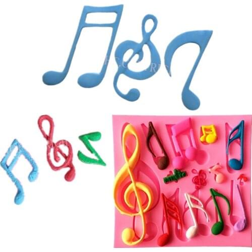 3D Musical Notes Shapes Fondant Mold Silicone Sugar Craft Clay DIY Kitchen Accessories Mold Birthday Cake Decorating Tools