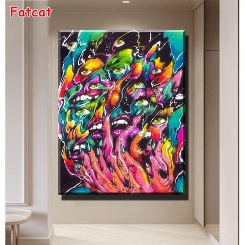 Abstract Woman Eyes 5D Diamond Painting Portrait Diy Cross Stitch Mosaic Decor Art Full Drill Embroidery 2021 Top Gift PP1748