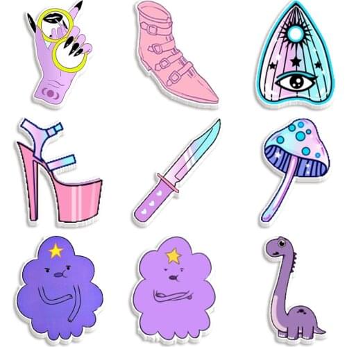 Acrylic Flatback Planar Resin Printed The Gothic Style for Crafts DIY Handmade Materials Hair Bow 30pcs