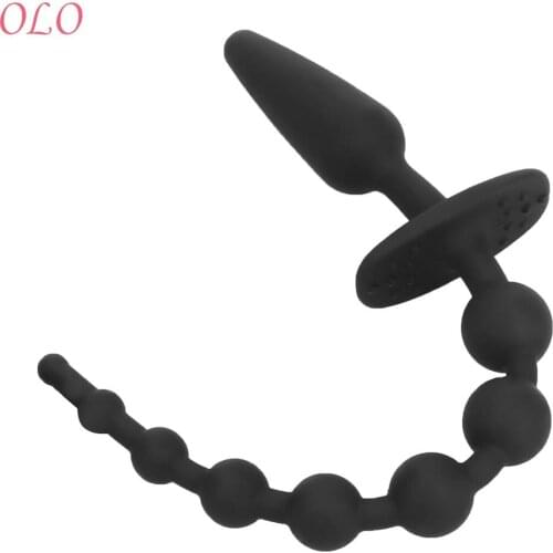 OLO Double Head Anal Bead Tail Plug 8 Balls Prostate Massager Butt Plug Sex Toys For Men Women G-spot Stimulation