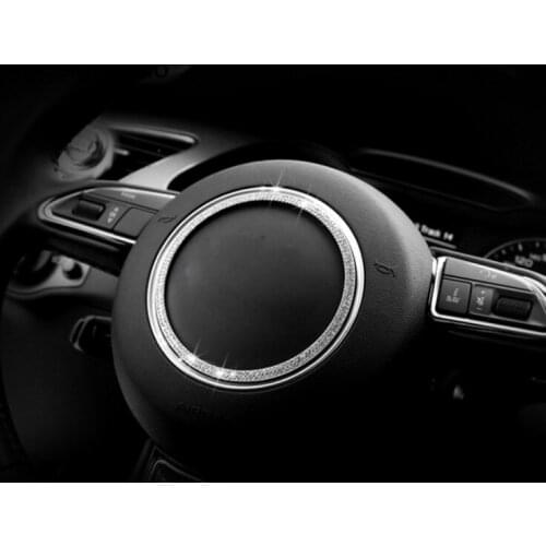 Angelguoguo car styling for Audi A3 Q5 SQ5 TTS A5 A4L Steering wheel ring decoration cover trim frame sticker