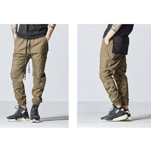 Distressed Black Sarouel Slim Fitted Bottom Cuffed Lounge Sweatpant Jogger Pants Jersey / Casual Pants-Trouser