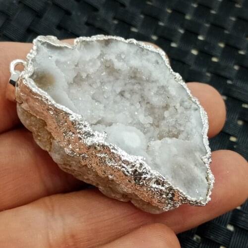 DHXYZB 40-50mm Natural Agate geode cluster Pendant original Stones Quartz Crystal rock mineral Reiki Healing For Jewelry Gift