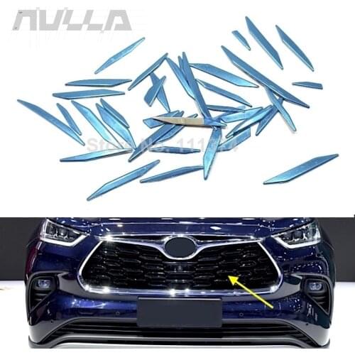 For Toyota Highlander Kluger 2021 2022 Chrome Car Exterior Front Bumper Center Grill Decor Sticker Cover Trim Accessories