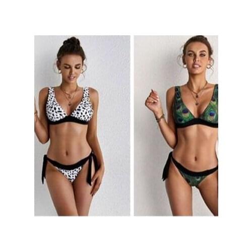 Sexy Bikini Swimwear Women Swimsuit Leopard Patchwork Swimming Set Push Up Bathing Wear Female Summer Beach Biquini