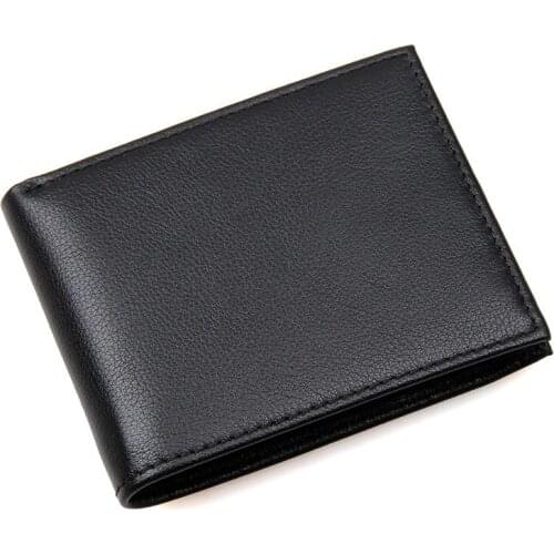 Mens Retro Short Wallet Pure Color Wallet RFID Wallet Card Holder Wallet Mens Multi-card Wallet Card Case