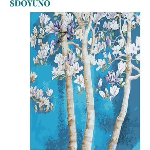 SDOYUNO 40x50cm Paint By Numbers Scenery DIY Oil Painting By Numbers On Canvas Frameless Digital Hand Painting Home Decor