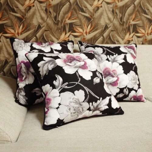 Cushions Cover Black print Flower Pillow Case Core Home Decorative European Louvre Sofa Car Throw Pillows