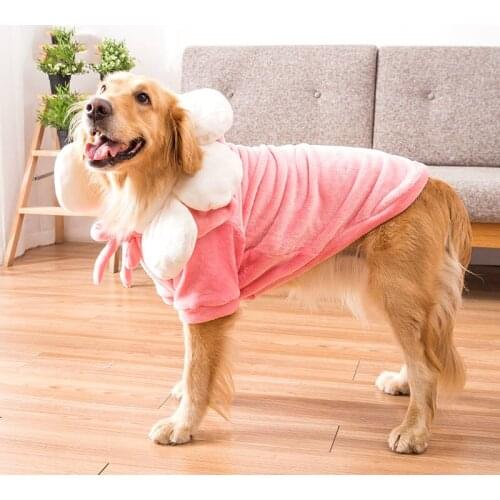 Big Dogs Clothes Cotton-Padded Clothes Hooded Winter Pajamas Loose Casual Clothes Autumn Coat Medium And Large Dogs