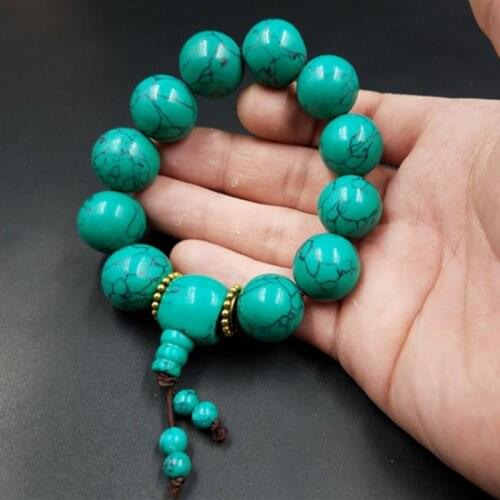 Optimized Natural Turquoise Ball Bead Bracelet 20mm Ball Bead Bracelet