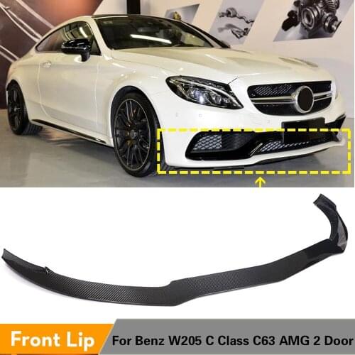 Front Bumper Lip Spoiler Splitters for Mercedes-Benz W205 C205 C Class C63 AMG Coupe 2015 - 2019 Carbon Fiber Front Bumper Lip