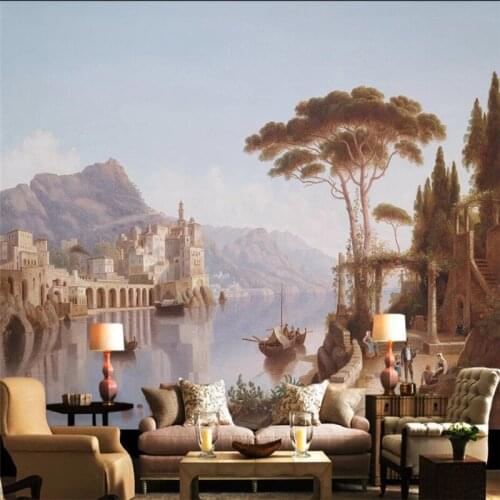 Custom 3d wallpaper mural European landscape oil painting living room bedroom background wall decoration wallpaper