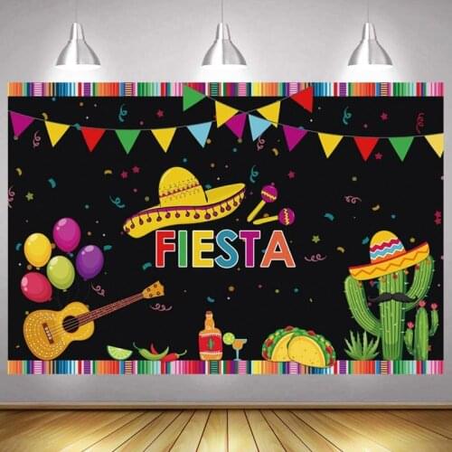 Fiesta Photo Backdrop Mexican Happy Party Colorful Cinco De Mayo Festival Carnival Luau Pool Photography Backgrounds Banner