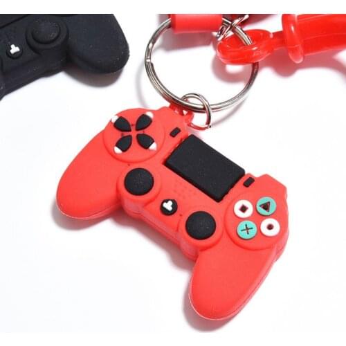 Durable PVC Video Game Controller Handle Pendant Keychain Bag Decor Game Player Keyring Game Supplies Fashion Jewelry