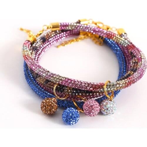 Pet Full Diamond Adjustable Collar Cat Dog Crystal Diamond Ball Pendant Birthday Necklace Fashion Pet Decoration Supplies