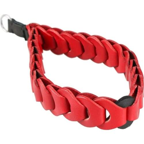 CAM-IN Handcrafted Italian Vegetable-Tanned Cowhide Camera Wrist Strap (Red)