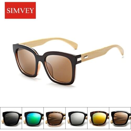 Simvey Fashion Big Square Pilot Sunglasses Wooden Bamboo Women Oversized Sunglasses Oculos De Sol Feminino