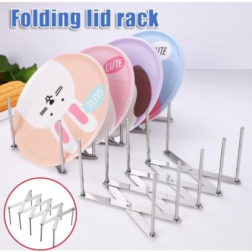 Elescopic Pot Lid Organiser Stainless Steel Dish Plate Rack Foldable Steam Tool Household Kitchen Supply can CSV