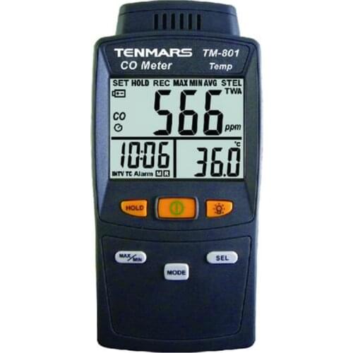 TENMARS TM-801 CO Meter Use For Measuring the CO Levels to 1000ppm.Temperature Range: -20~50 C (-4~122 F)