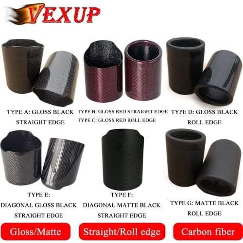 Universal Car Gloss/Matte Carbon Fiber Exhaust Muffler Tip Pipe Cover Shell Exhaust Pipe Cover Auto Parts Modified Nozzle Cover