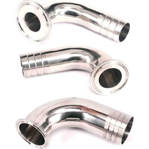 19-102mm Hose Barbed 1.5" 2" 2.5" 3" 4" Tri Clamp Ferrule 304 Stainless Steel Sanitary Elbow Fittings Adapters