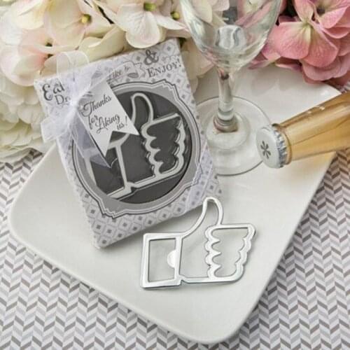100PCS/LOT Party favor Wedding Gifts Silver or Gold color Thumbs Up Beer Bottle Opener Christmas Gift Free shipping