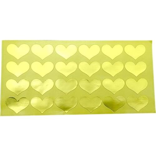 1200pcs/pack Lovely Blank Gold Heart Design Sealing Sticker Tags For Gift Packing Bag Box Home Wedding Decorative supplies