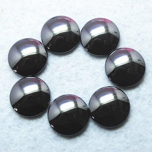 15pcs natural hematite stone cabochons round shape 12mm14mm16mm20mm25mm for women pendants making accessories top selling items