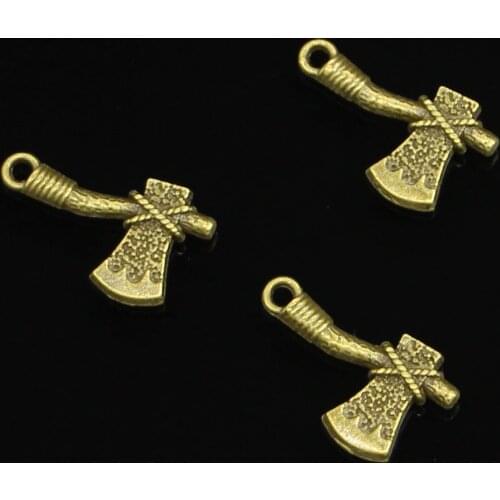 23pcs Antique bronze ax tomahawk Charms Pendants for Jewelry Making DIY Handmade Craft 22*14mm