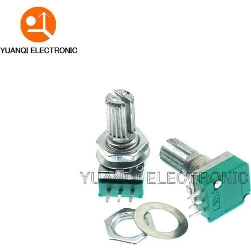 50pcs RK097N 1K 5K 10K 20K 50K 100K 250K 500K B1K B5K B10K with a switch audio 3pin shaft 15mm amplifier sealing potentiometer