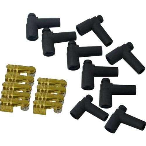 9Set Distributor Spark Plug Boots Cover Straight Terminals 90Degree Din
