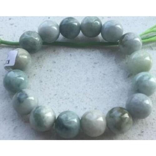 Free shipping Certified 100% Natural A JADE Jadeite 13 mm bead Elastic bracelet