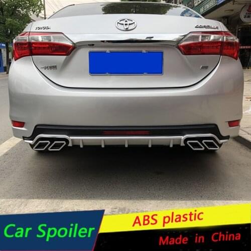 For Toyota corolla Rear Bumper Diffuser Rear spoiler Protector PP Plastic Material car lip Body Kit Fit 2014 2015 2016 2017 2018