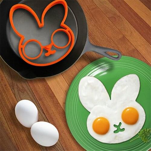 Hot 1pc Slicone Egg White Rabbit Egg Shaper Moulds Egg Ring Silicone Mould Cooking Tools Kitchen Accessories