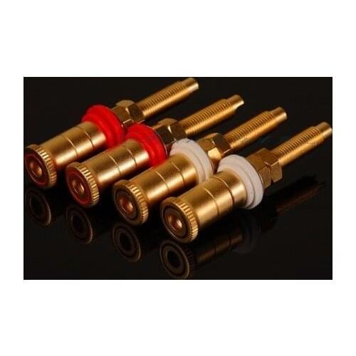 GZLOZONE One Pair Pure copper plated gold Amp terminal Speaker terminals long type L3-6