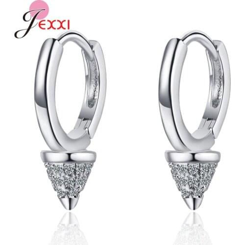 Hot Sale 925 Sterling Silver Conical Hoop Earrings For Women Girls Pure Sterling Silver Punk Style Earrings For Engagement