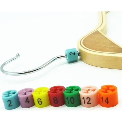 2 to 34 size .150 pcs Plastic Size Markers for hangers, sizes colors assorted pre-printed, Hanger Accessories snap-on