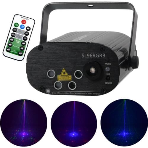 Mini Remote 96 Gobos Laser Effect Projector Discolamp Lights LED Lamp DJ Home Party Show Stage Lighting Discoteca Luces Efectos
