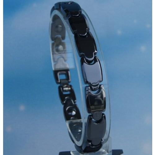 Men fashion hi-tech scratch proof magnetic black ceramic bracelets bangles
