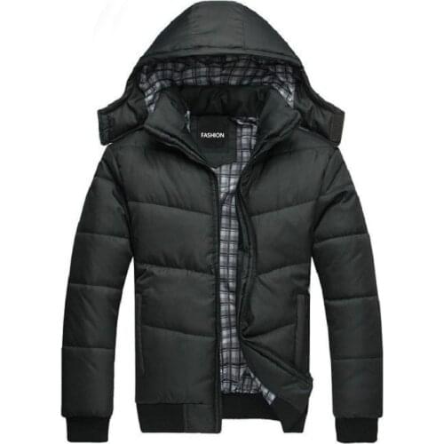 Men Solid color Parkas Winter Stand Collar Warm Thick Hooded Jacket Men Soft Comfortable Fashion Windproof Waterproof Snow Coat