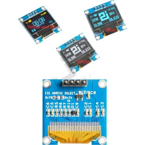 OLED 0.96in display screens 12864 LCD module IIC ssd1306 12864oled (with the pins soldered)