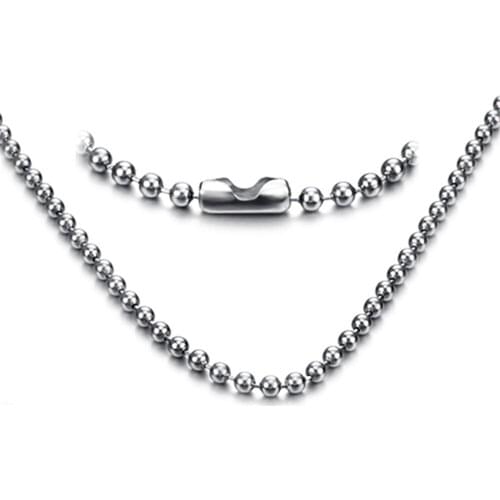 Wholesale Price Trendy Stainless Steel Silver Color Bead Chain Necklace Charm Chains Necklaces Men Fashion Simple Jewelery Gift