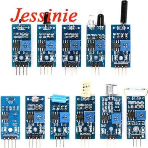 Hall Switch Sound Vibration Photosensitive Flame Reed Infrared Reflective Humidity Sensor Module For Arduino Smart Car Diy Kit