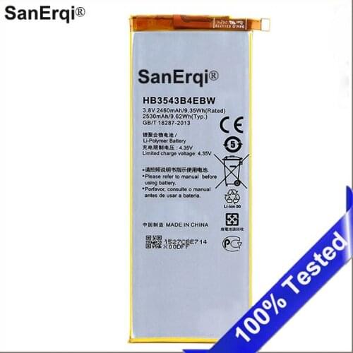 For Huawei HB3543B4EBW Rechargeable Li-ion phone battery For Huawei Huawei Ascend P7 L07 L09 L00 L10 L05 L11 2460mAh