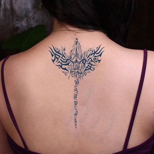 1 Sheets Semi Permanent Waterproof Henna Tatoo, Fire Wings Lotus Temporary Tattoo Stickers Lasts 1-2 Weeks for Adult Women Girls